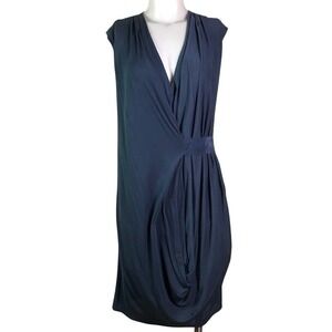HD IN PARIS BLUE SLEEVELESS DRAPED DRESS